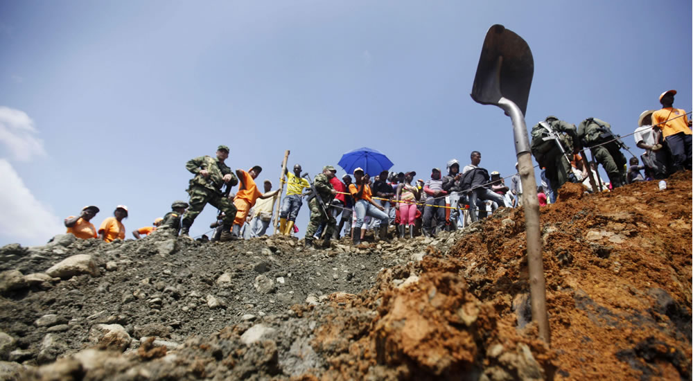 Tragedia en mina ilegal en Santander de Quilichao. Foto. Foto: EFE