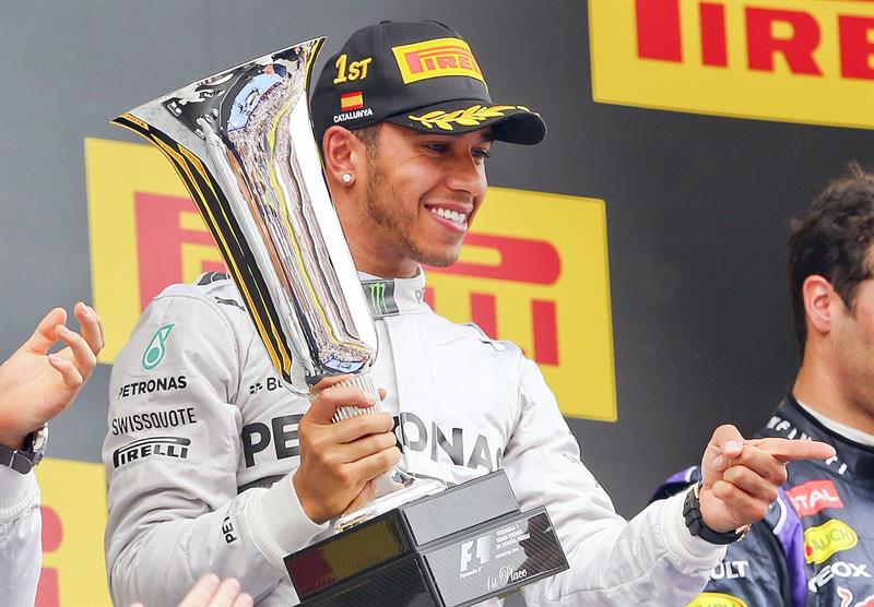 El piloto británico Lewis Hamilton se coronó campeón del Gran Premio de España. Foto: EFE