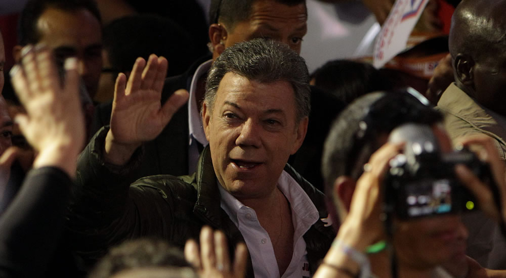 Juan Manuel Santos en cierre de campaña. Foto: EFE