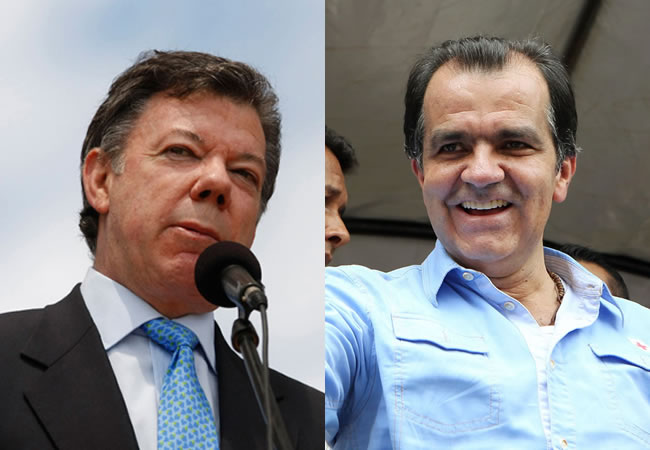 Juan Manuel Santos y Óscar Iván Zuluaga. Foto: EFE