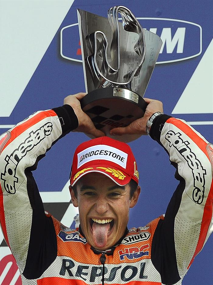 El piloto español Marc Márquez se coronó campeón del Gran Premio de Italia. Foto: EFE
