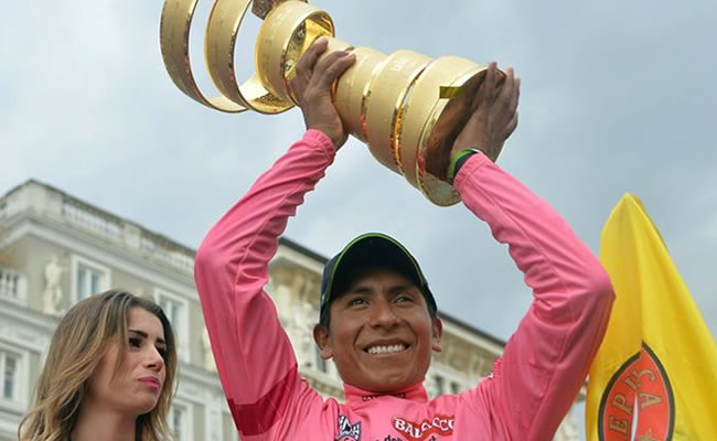 El ciclista colombiano Nairo Quintana, campeón del Giro de Italia. Foto: EFE