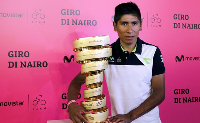 El ciclista colombiano Nairo Quintana, ganador del Giro de Italia 2014. Foto: EFE