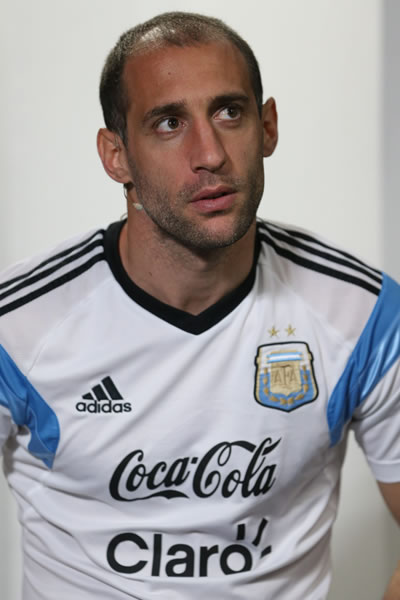 El jugador de la selección argentina Pablo Zabaleta en Cidade do Galo, lugar de concentración del equipo en Brasil. Foto: EFE