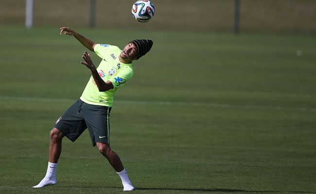 El jugador de Brasil Neymar durante una práctica. Foto: EFE