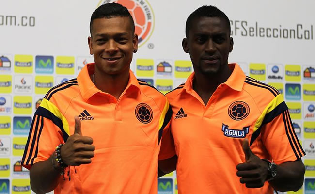 Los jugadores de la selección Colombia Fredy Guarín (i) y Jackson Martínez posan. Foto: EFE