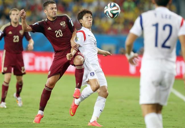 La igualdad entre rusos y surcoreanos tuvo sus goles en el segundo tiempo. Foto: EFE