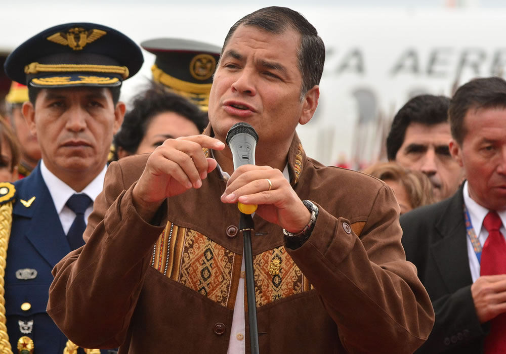 El presidente de Ecuador, Rafael Correa, cree que Colombia alcanzará la paz bajo liderazgo Santos. Foto: EFE