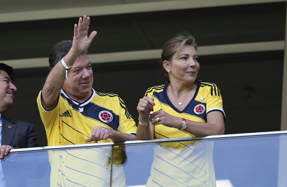 Juan Manuel Santos tampoco fue ajeno al triunfo de Colombia. Foto: EFE