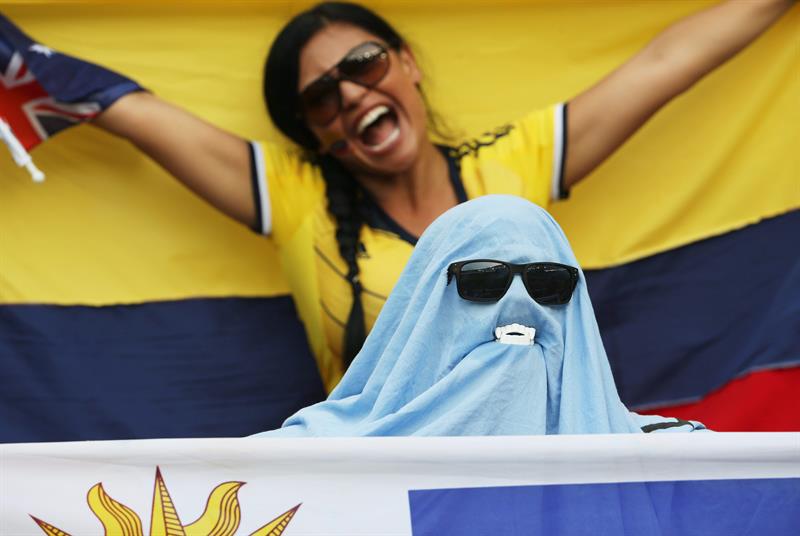 Los hinchas colombianos fueron mayoría en el estadio Maracaná. Foto: EFE