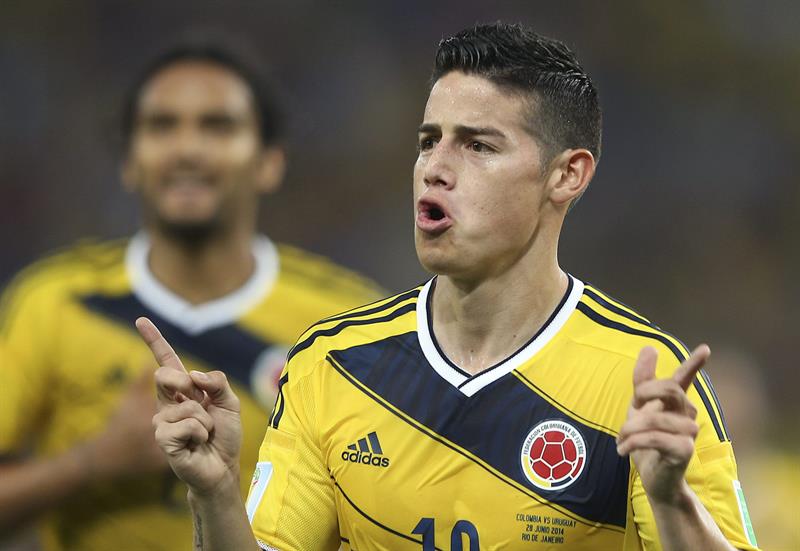 Un doblete de James Rodríguez sentenció el partido a favor de Colombia. Foto: EFE