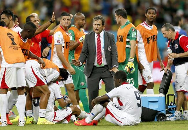 La Costa Rica de Jorge Luis Pinto chocará en cuartos de final con Holanda. Foto: EFE