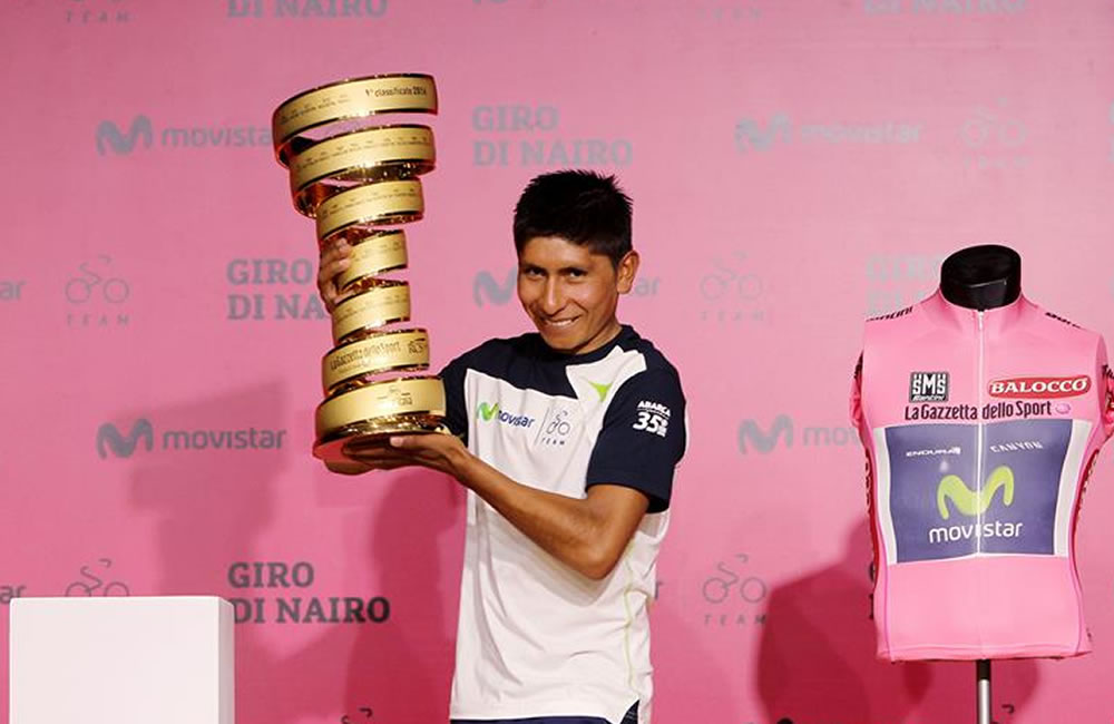 El campeón colombiano del Giro de Italia, Nairo Quintana. Foto: EFE