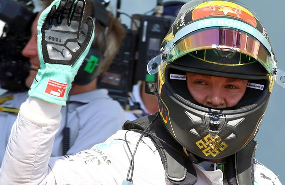 El piloto alemán Nico Rosberg saldrá primero en el Gran Premio de Alemania. Foto: EFE