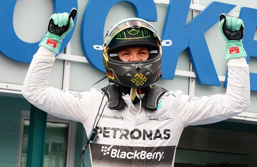 El piloto alemán Nico Rosberg se coronó campeón del Gran Premio de Alemania. Foto: EFE