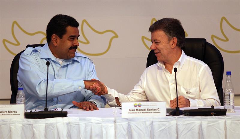Santos y Maduro se prometen bonanza comercial con una nueva tasa de cambio. Foto: EFE