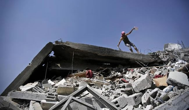 Escombros en Gaza. Foto: EFE