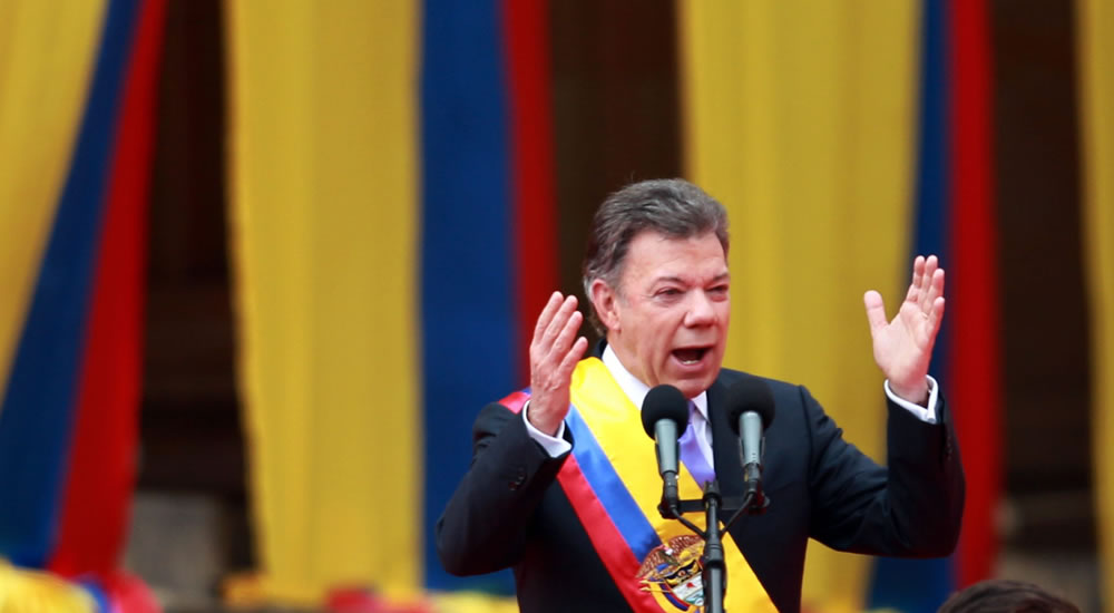 Posesión del segundo mandato del Presidente Juan Manuel Santos. Foto: EFE