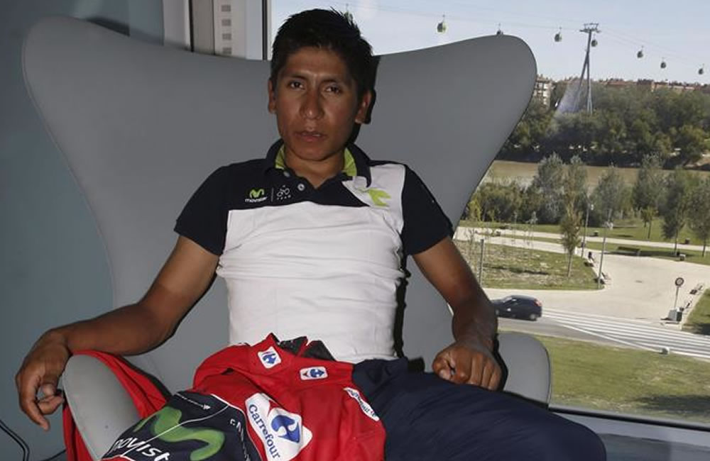 El ciclista colombiano del Movistar Team y líder de la clasificación general, Nairo Quintana. Foto: EFE