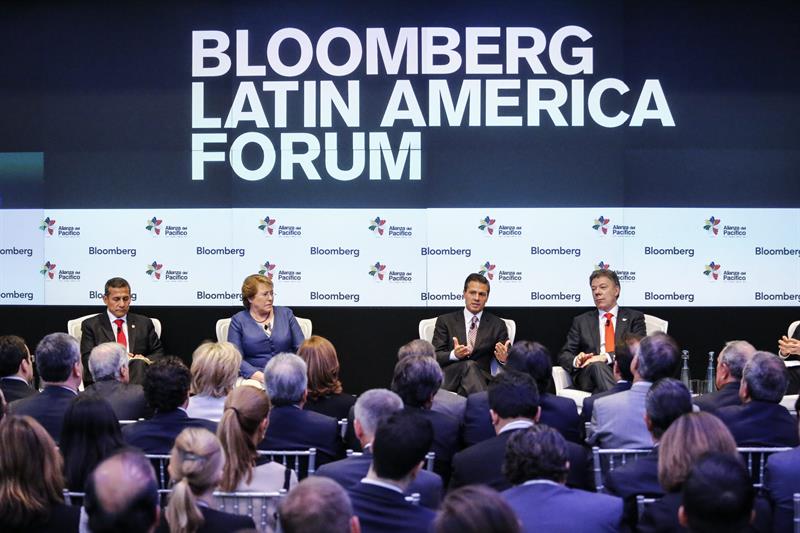 Foro de Latinoamérica de la Alianza del Pacífico convocado por la agencia de noticias Bloomberg en Nueva York. Foto: EFE