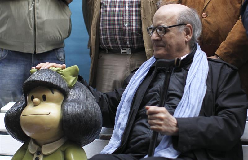 Quino celebra 50 aniversario de la creación de Mafalda. Foto: EFE