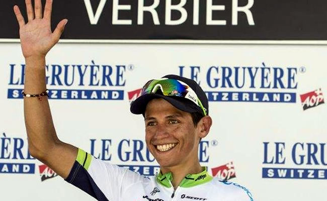 El ciclista colombiano Esteban Chaves, de Orica Green. Foto: EFE