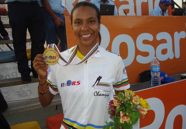 Hellen Andrea Montoya, oro para Colombia en 300 metros. Foto: Interlatin