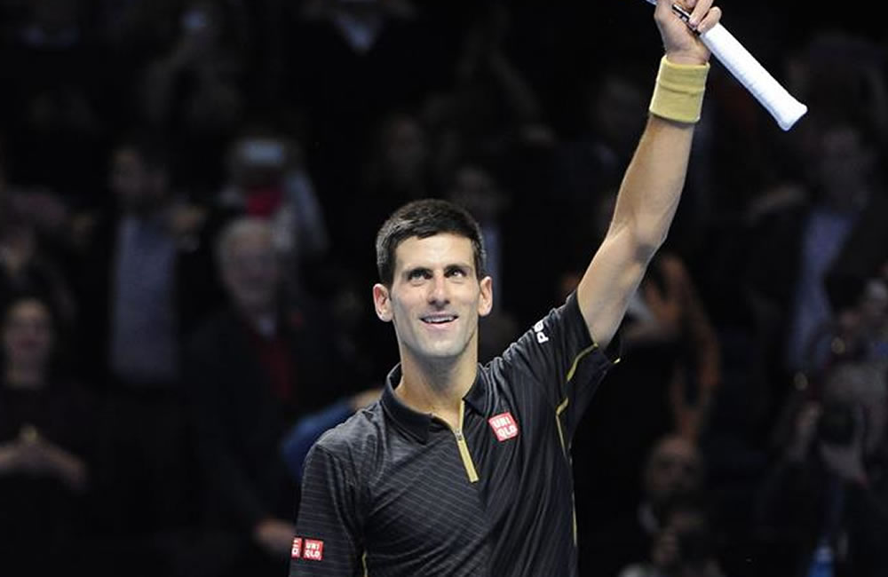 El serbio Novak Djokovic celebra tras vencer al croata Marin Cilic. Foto: EFE