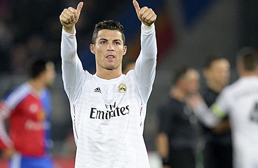 El delantero portugués del Real Madrid Cristiano Ronaldo celebra la victoria. Foto: EFE