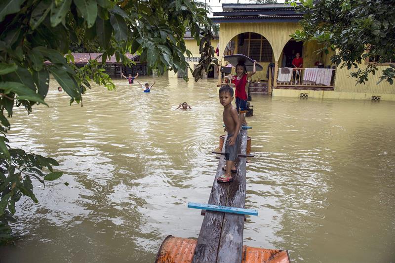 Inundaciones en Malasia. Foto: EFE