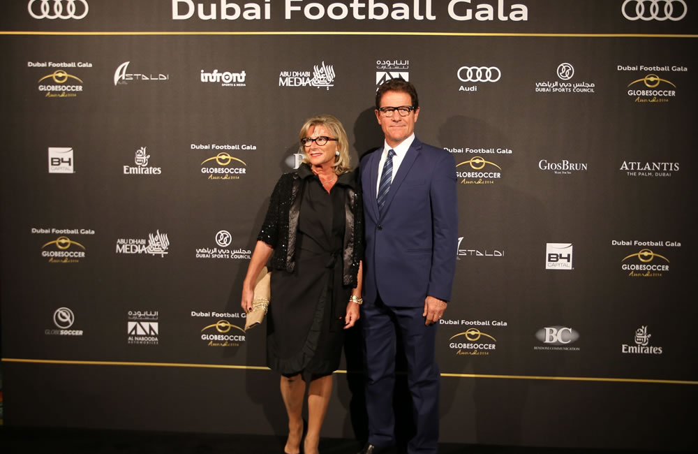 El entrenador de la selección rusa, el italiano Fabio Capello, y su esposa. Foto: EFE