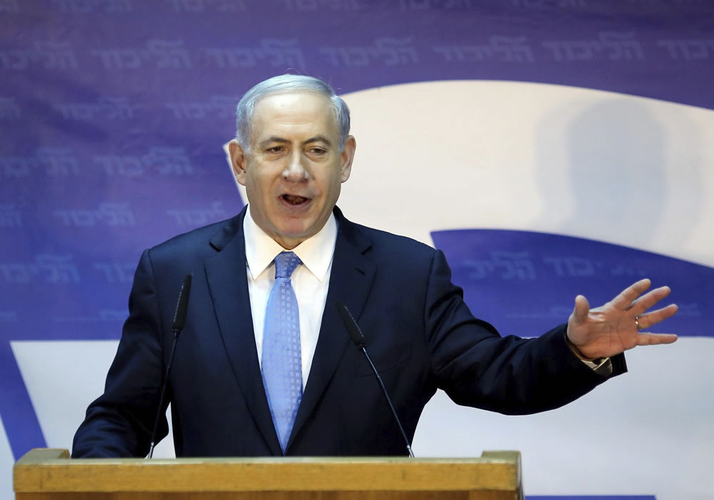 El primer ministro israelí Benjamin Netanyahu ofrece un discruso. Foto: EFE