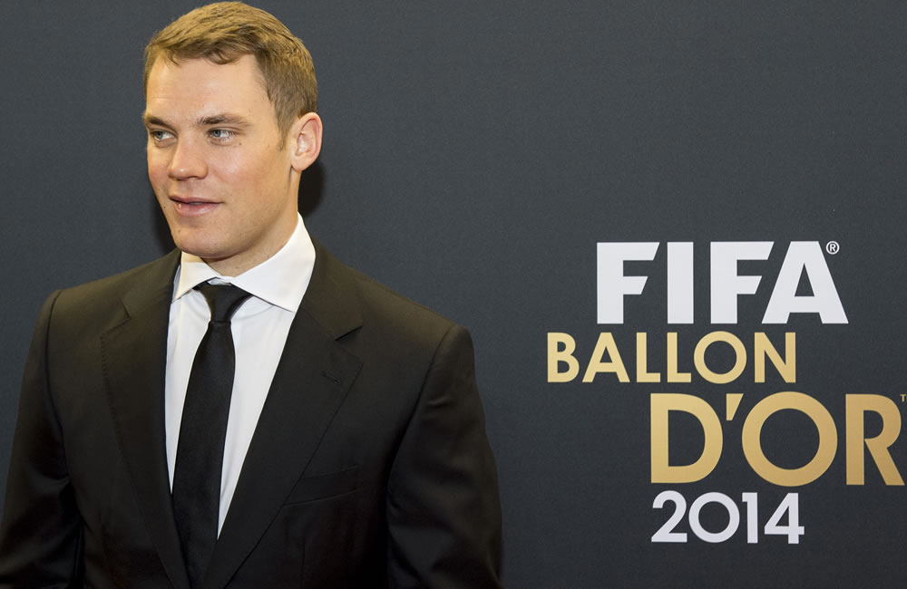 El arquero alemán Manuel Neuer asiste a la gala del balón de oro de la FIFA 2014. Foto: EFE
