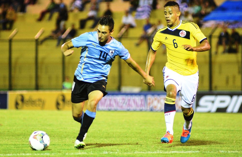 Colombia perdió en el último minuto ante Uruguay. Foto: EFE