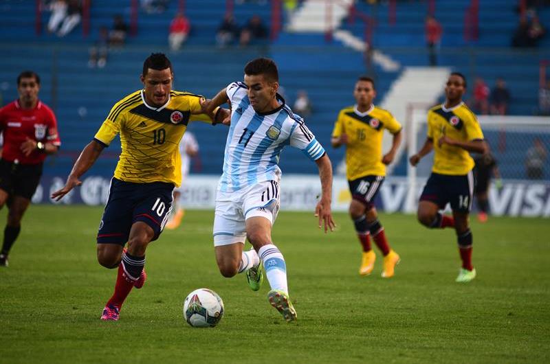 Colombia le ganaba 1-0 a Argentina, pero se dejó empatar en la agonía del partido. Foto: EFE