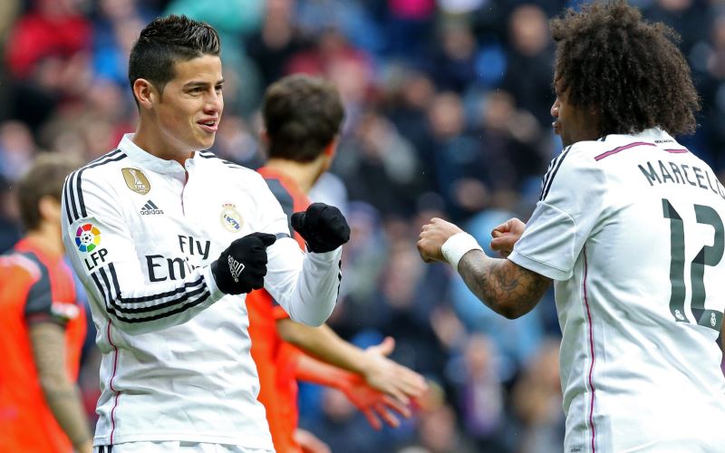James Rodríguez hizo el primero del Real Madrid en el 4-1 sobre Real Sociedad. Foto: EFE