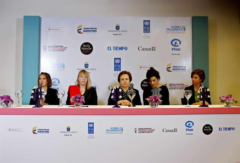 Ganadoras del Nobel de paz participan en encuentro sobre la violencia sexual en conflictos armados. Foto: EFE