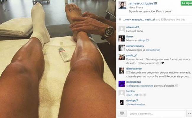 Así va la recuperación de James Rodríguez. Foto: Instagram