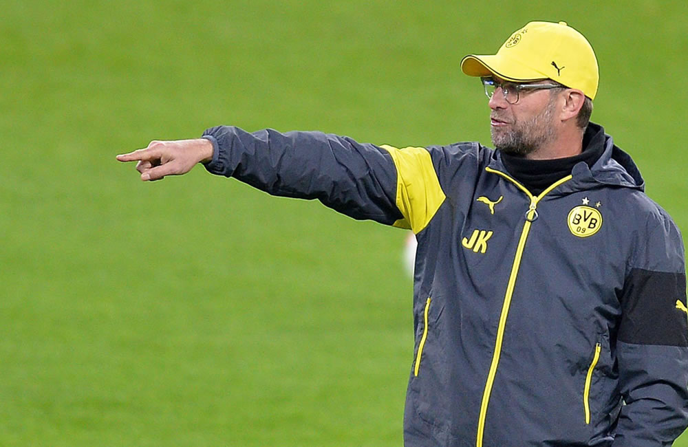 El entrenador del Borussia Dortmund, Jürgen Klopp durante el entrenamiento del equipo. Foto: EFE