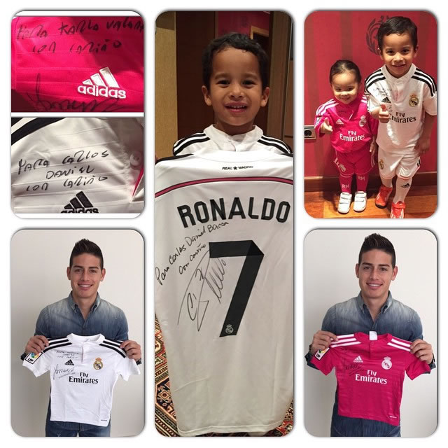 Hijos de Carlos Bacca recibieron regalos de James y Cristiano Ronaldo. Foto: Instagram
