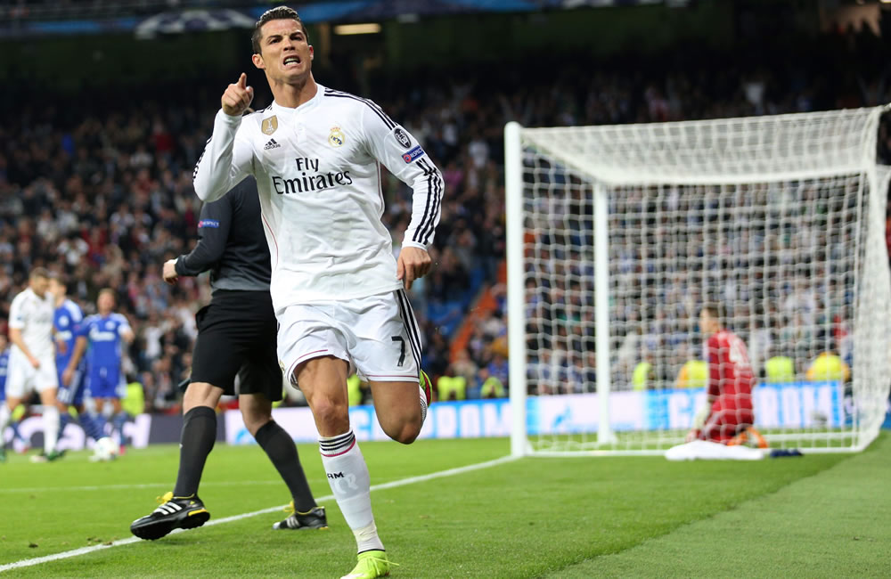 El jugador del Real Madrid Cristiano Ronaldo celebra un gol. Foto: EFE