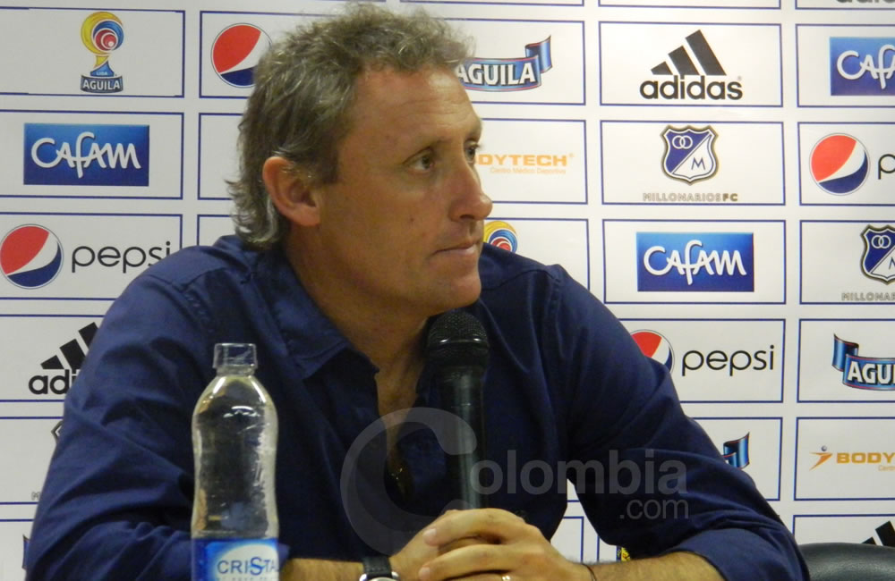 El entrenador argentino de Millonarios Ricardo Lunari.. Foto: Interlatin