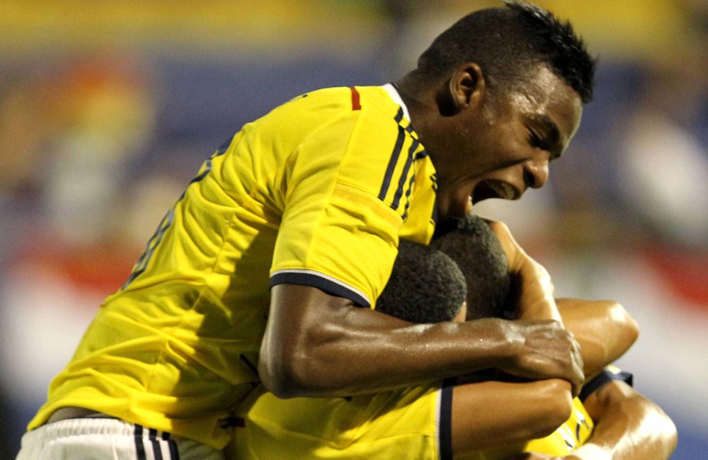 Colombia celebró el empate como si fuera un título. Foto: EFE