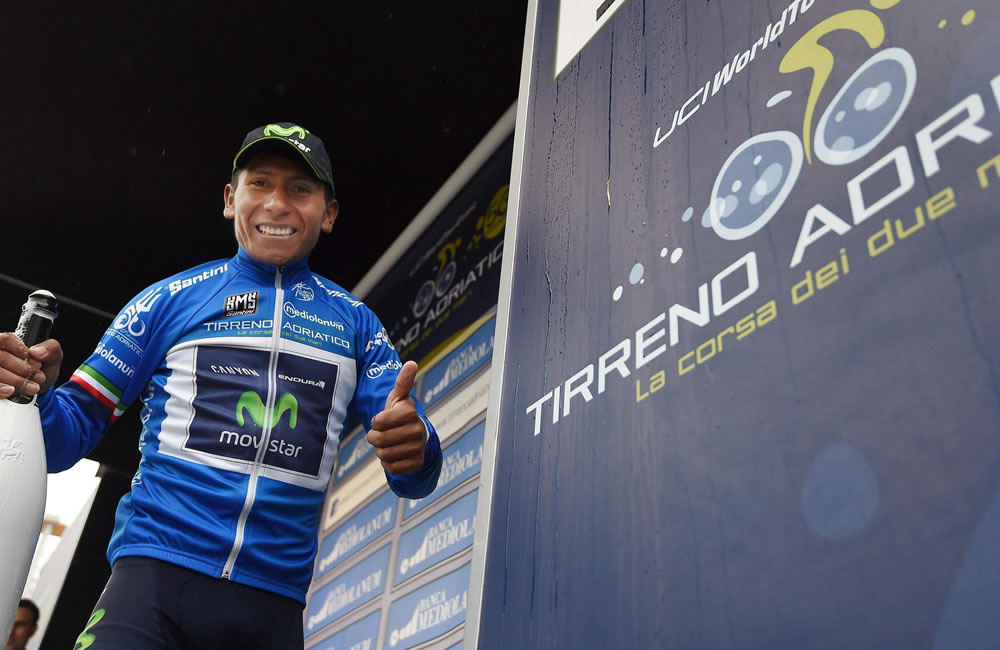 Nairo Quintana Campeón de la Tirreno Adriático. Foto: EFE