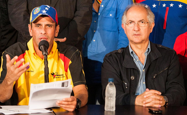 Enrique Capriles y el alcalde de Caracas, Antonio Ledezma. Foto: EFE