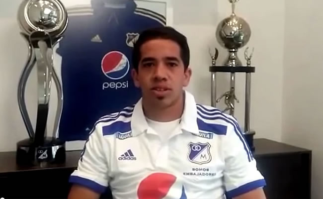Maximiliano Núñez es sancionado por su celebración en el partido ante el Independiente Medellín. Foto: Youtube