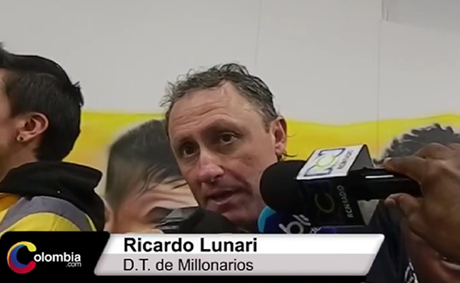 El técnico de Millonarios Ricardo Lunari habló de la importante victoria ante el Independiente Santa Fe y la clasificación a cuartos de final de la Liga Colombiana. Foto: Interlatin