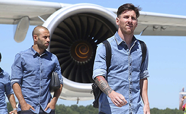 Lionel Messi y Javier Mascherano se unieron a la Selección Argentina para prepararse para la Copa América. Foto: EFE