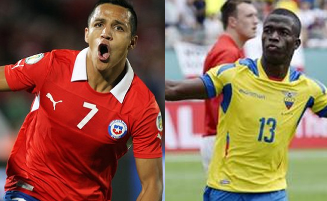 Alexis Sánchez y Enner Valencia serán la punta de lanza de las selecciones de Chile y Ecuador. Foto: EFE