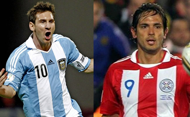 Lionel Messi y Roque Santa Cruz serán los referentes de los seleccionados de Argentina y Pearaguay. Foto: EFE